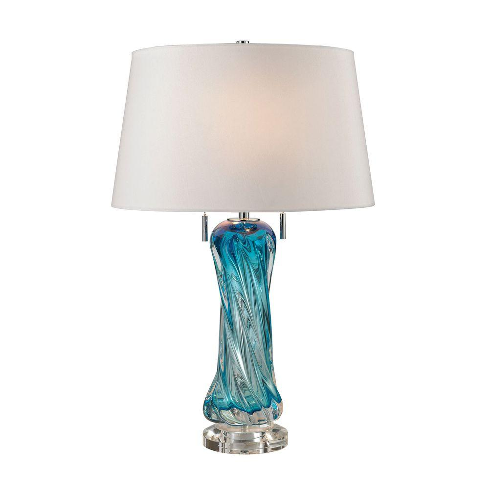 Titan Lighting Vergato 24 In Blue Free Blown Glass Table Lamp Tn intended for measurements 1000 X 1000