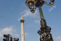 Trafalgar Square Lamp Post And Nelsons Column London Gb Uk Stock inside size 866 X 1390