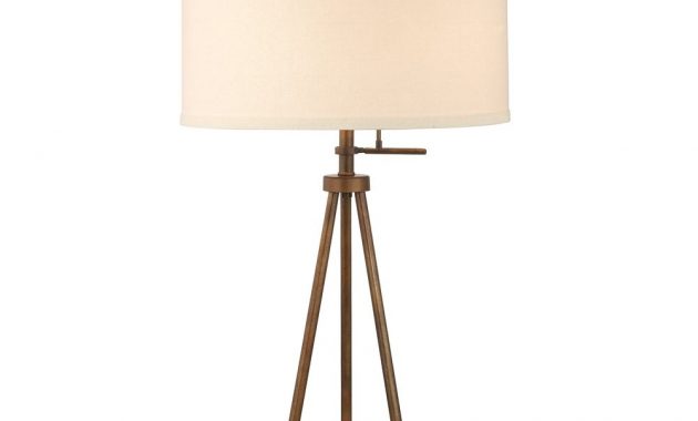 Tripod Table Lamp In Bronze Finish With Cream Drum Shade Jj Dcl in dimensions 1000 X 1000