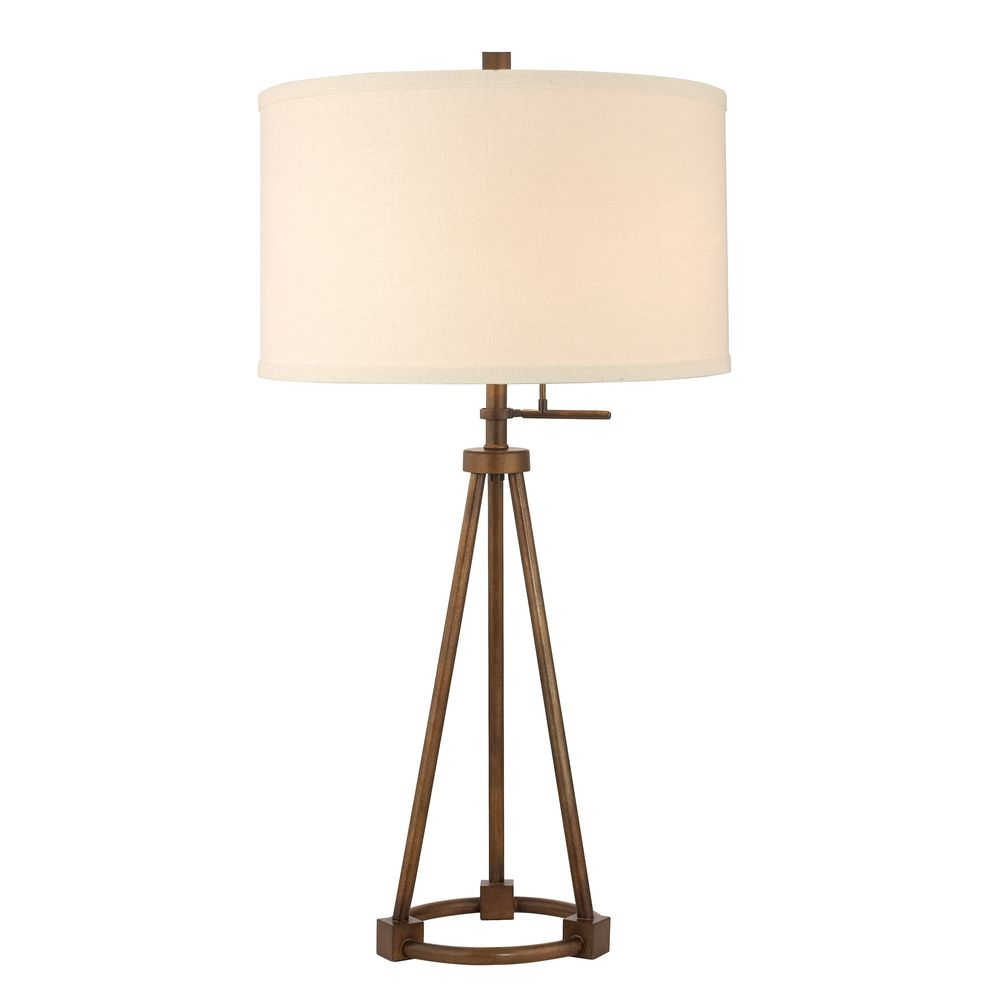 Tripod Table Lamp In Bronze Finish With Cream Drum Shade Jj Dcl in dimensions 1000 X 1000