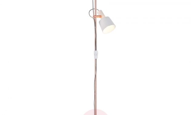 Two Bulb Floor Lamp Haldar In Whitecopper Lightscouk regarding proportions 1800 X 1800