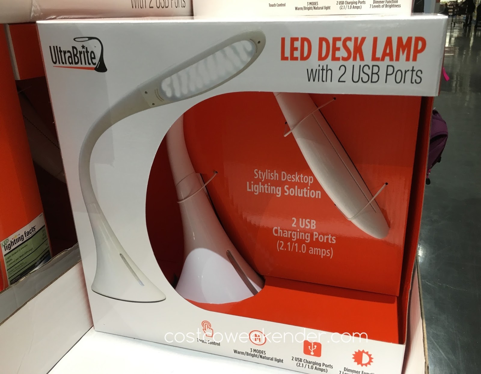 Ultrabrite Led Desk Lamp Model Sl9067 2 With 2 Usb Ports Costco with regard to sizing 1600 X 1245