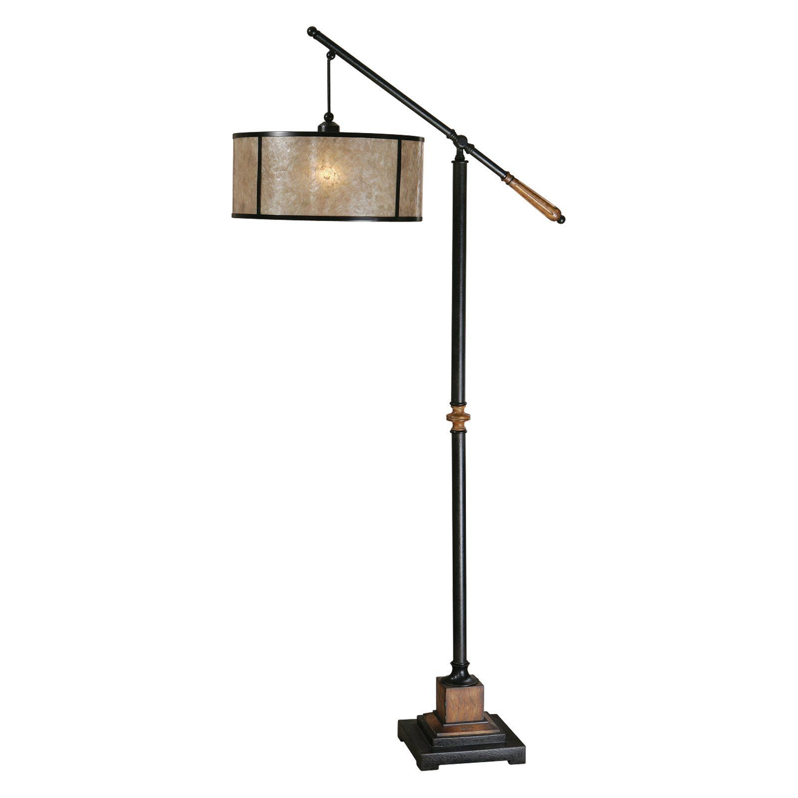 Uttermost 28584 1 Sitka Floor Lamp 16w In Aged Black And with dimensions 1600 X 1600