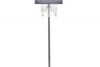 Versailles Silver Chrome Floor Lamp With Grey Shade with measurements 1300 X 1300