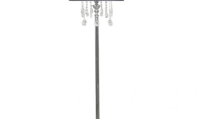 Versailles Silver Chrome Floor Lamp With Grey Shade with measurements 1300 X 1300