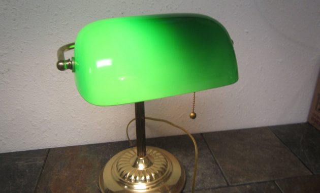 Vintage Brass Desk Lamp With Green Glass Shade Model 9400 Bankers within measurements 2816 X 2112