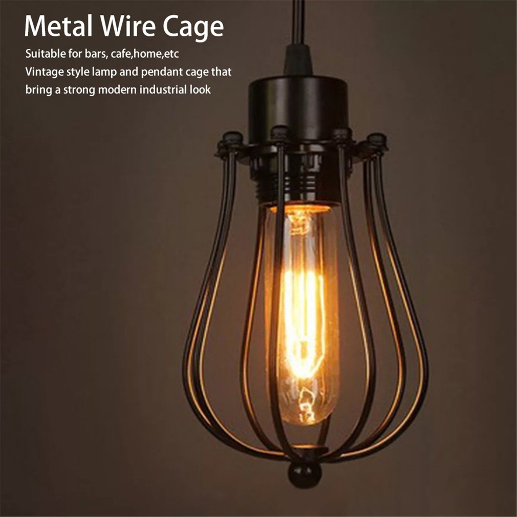 Vintage Industrial Style Metal Cage Frame Ceiling Pendant Light Lamp within dimensions 1010 X 1010