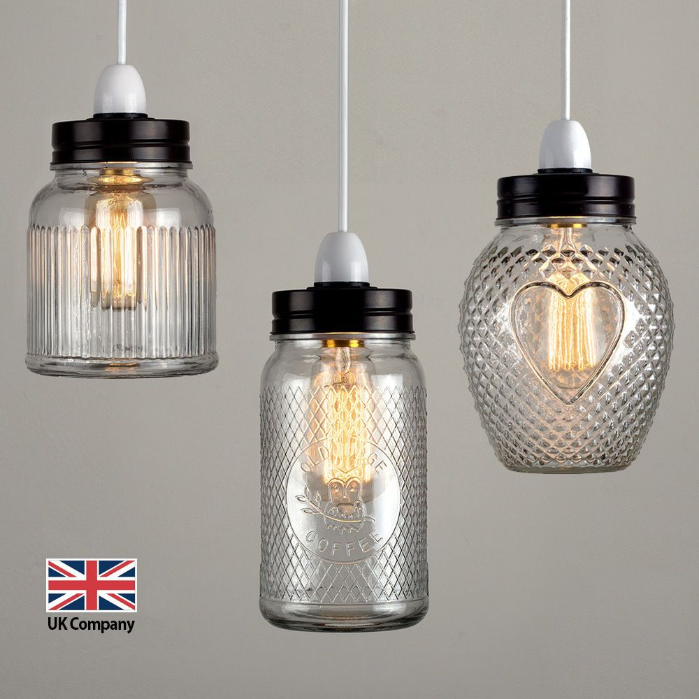 Vintage Retro Stye Glass Jar Ceiling Pendant Light Lamp Shade inside sizing 1000 X 1000