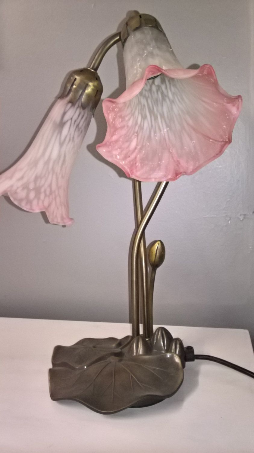 Vintage Tiffany Style Lilly Trumpet Tulip Table Lamp Desk Lamp intended for measurements 843 X 1500