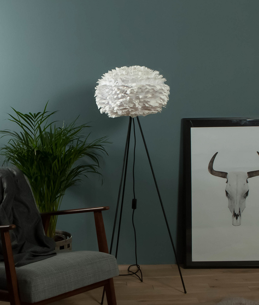 Vita Floor Lamp With Eos Feather Shade Large Tripod in dimensions 870 X 1024