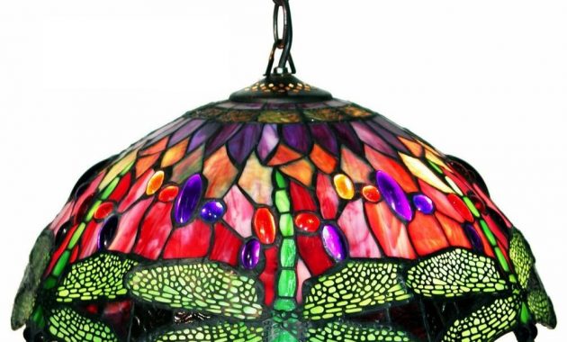 Warehouse Of Tiffany Dragonfly 2 Light Brown Stained Glass Hanging regarding dimensions 1000 X 1000