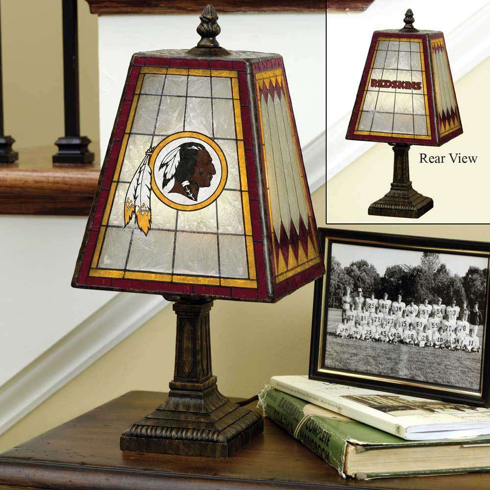 Washinton Redskins Art Glass Lamp for size 1000 X 1000