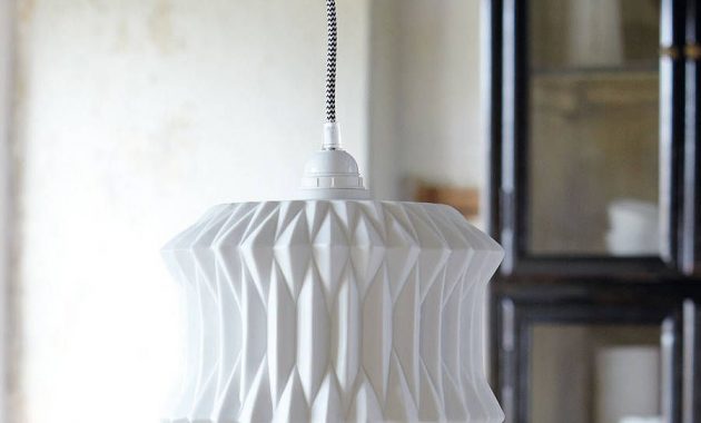 White Ceramic Lampshade With Geometric Fold Design 2995 with size 900 X 900