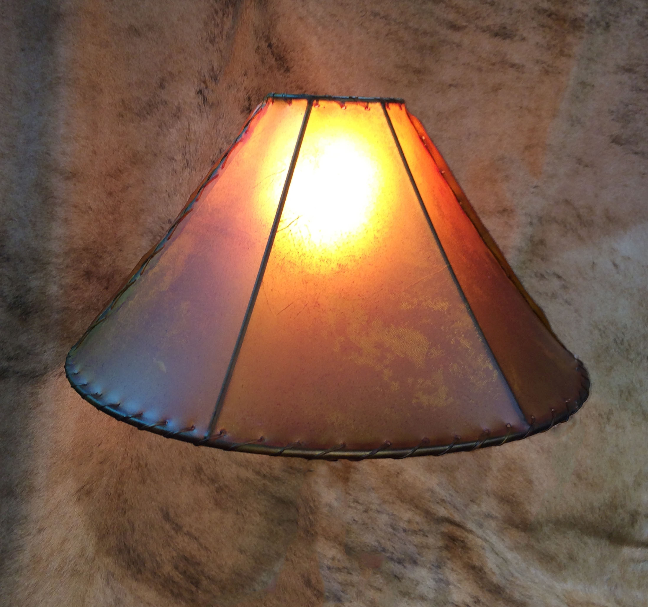 Willpower Rawhide Lamp Shade Buckskin Lampshade 24 Santa Fe Company with regard to size 2196 X 2058