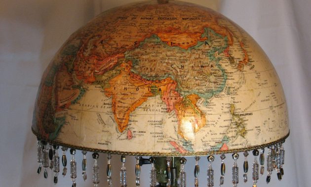 World Globe Lampshadeelegant Hand Crafted Vintage Lamp Not throughout measurements 1500 X 1125