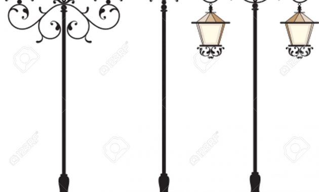 Wrought Iron Street Lamp Post Vector Art Royalty Free Cliparts inside measurements 1300 X 1244