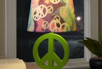 Your Zone Green Peace Sign Table Lamp With Rainbow Peace Shade intended for sizing 2000 X 2000