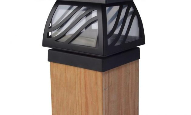 1 Light Black Outdoor Led Solar Powered Post Cap Light in measurements 1000 X 1000