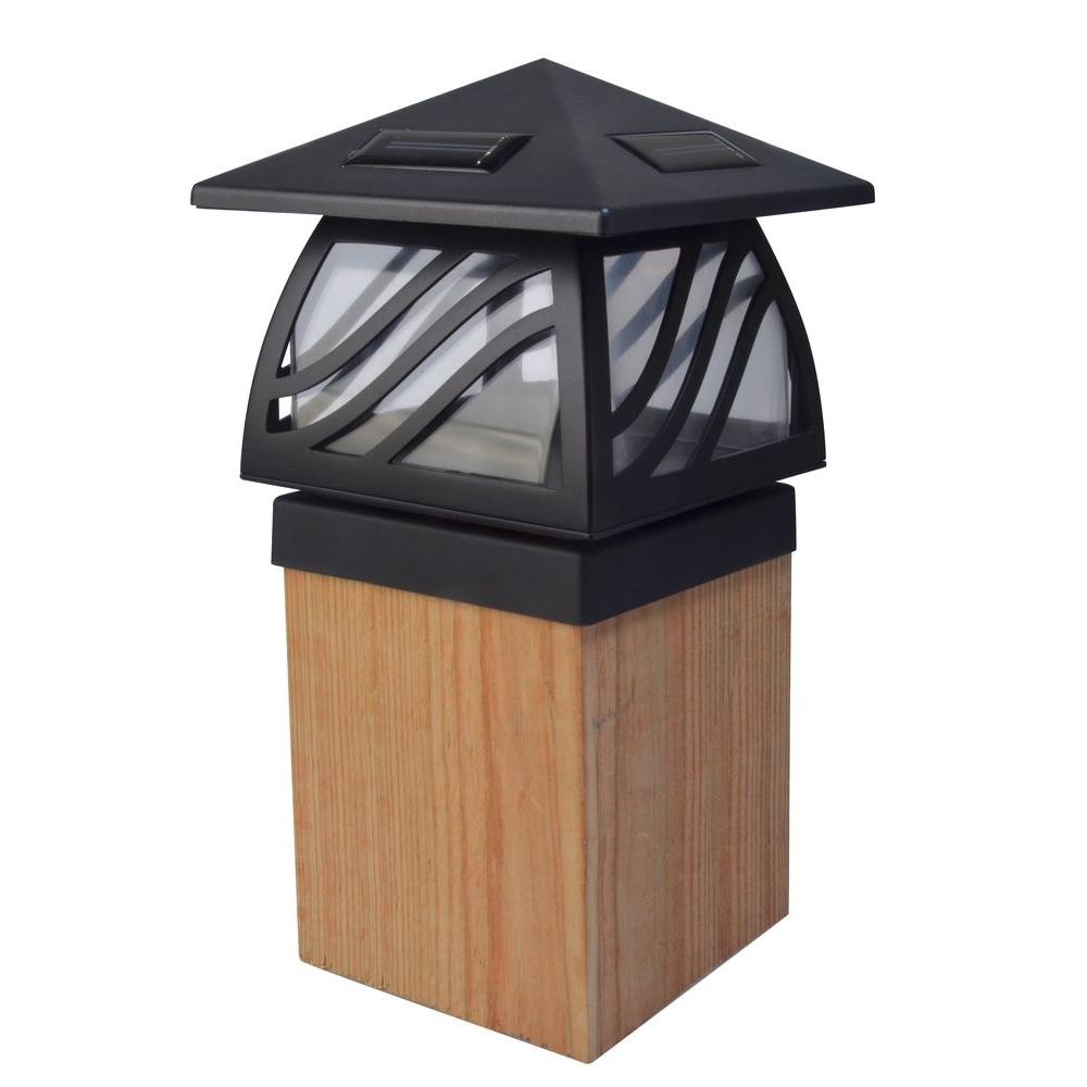 1 Light Black Outdoor Led Solar Powered Post Cap Light in measurements 1000 X 1000