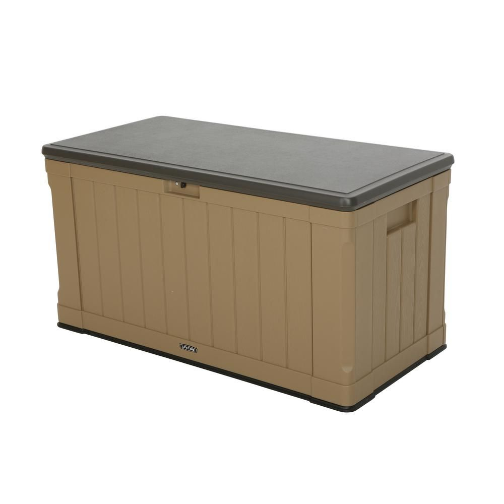 116 Gal Polyethylene Outdoor Deck Box Heather Beige Deck with regard to measurements 1000 X 1000