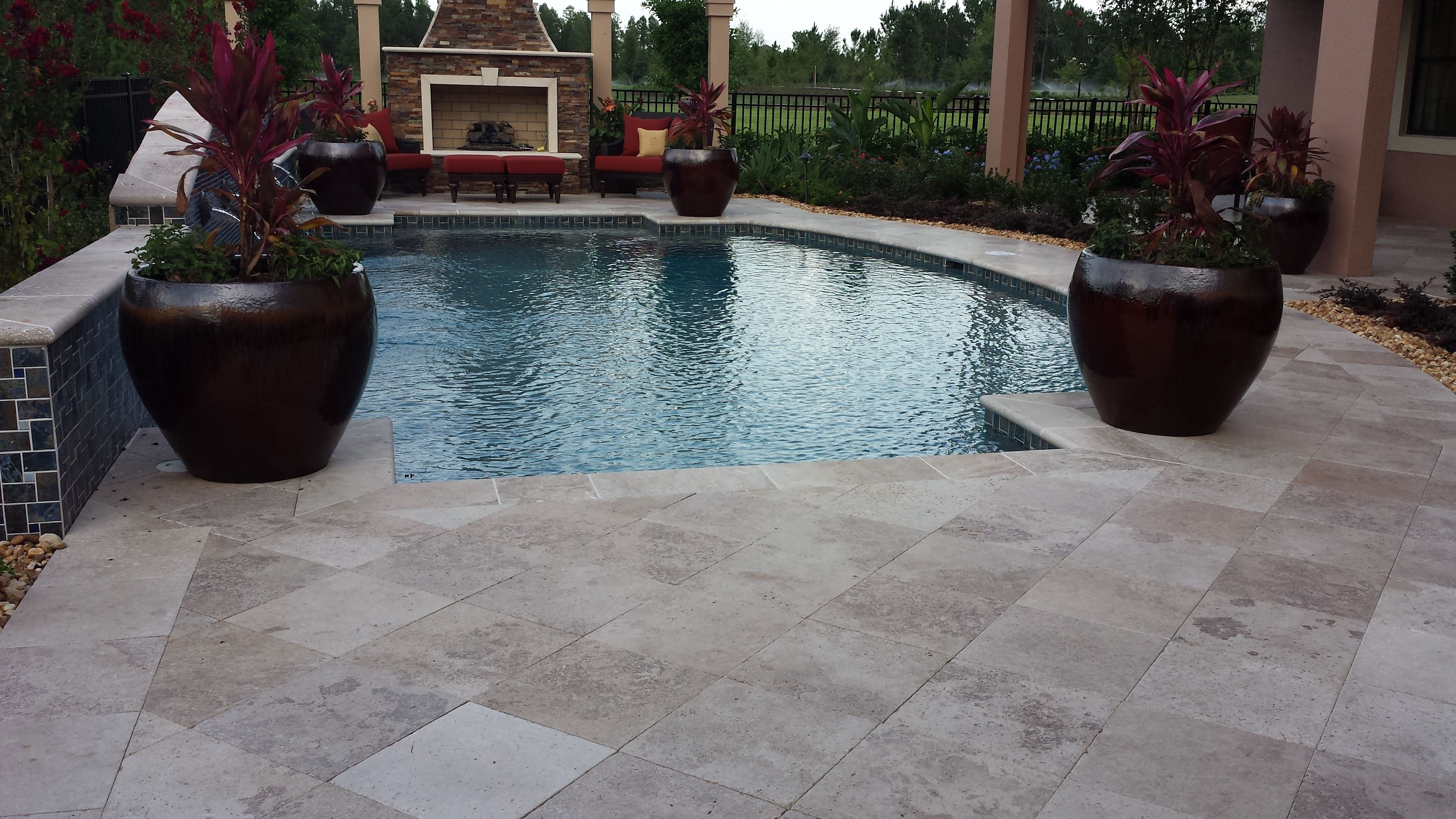 16x16 Noce Roman Gm Tumbled Travertine Pool Deck Pavers And intended for proportions 4128 X 2322