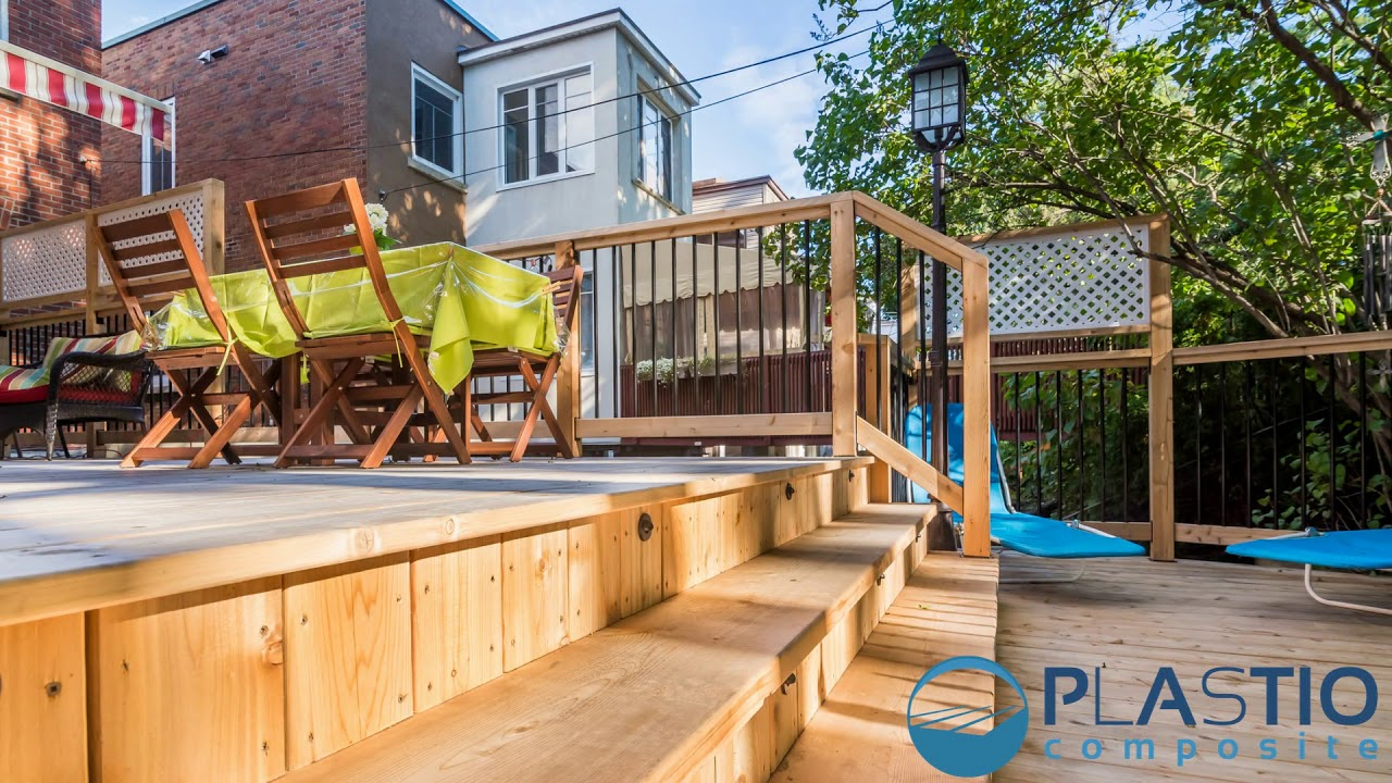 2018 Multi Level Composite Patio Deck In Montreal with regard to measurements 1280 X 720
