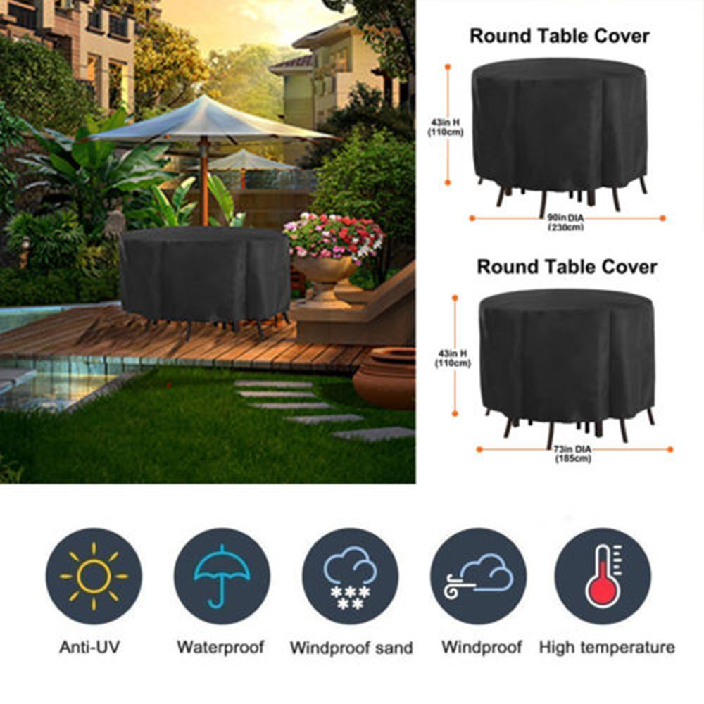 2019 Round 210d Waterproof Outdoor Patio Garden Furniture Covers Rain Snow Dust Proof Cover Furniture Set Table Chair Protector From Leoshawchou throughout measurements 1000 X 1000