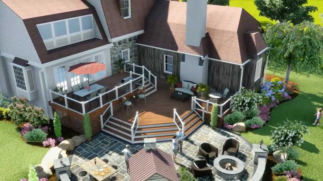 3d Patio Landscape Deck Design intended for size 1280 X 720