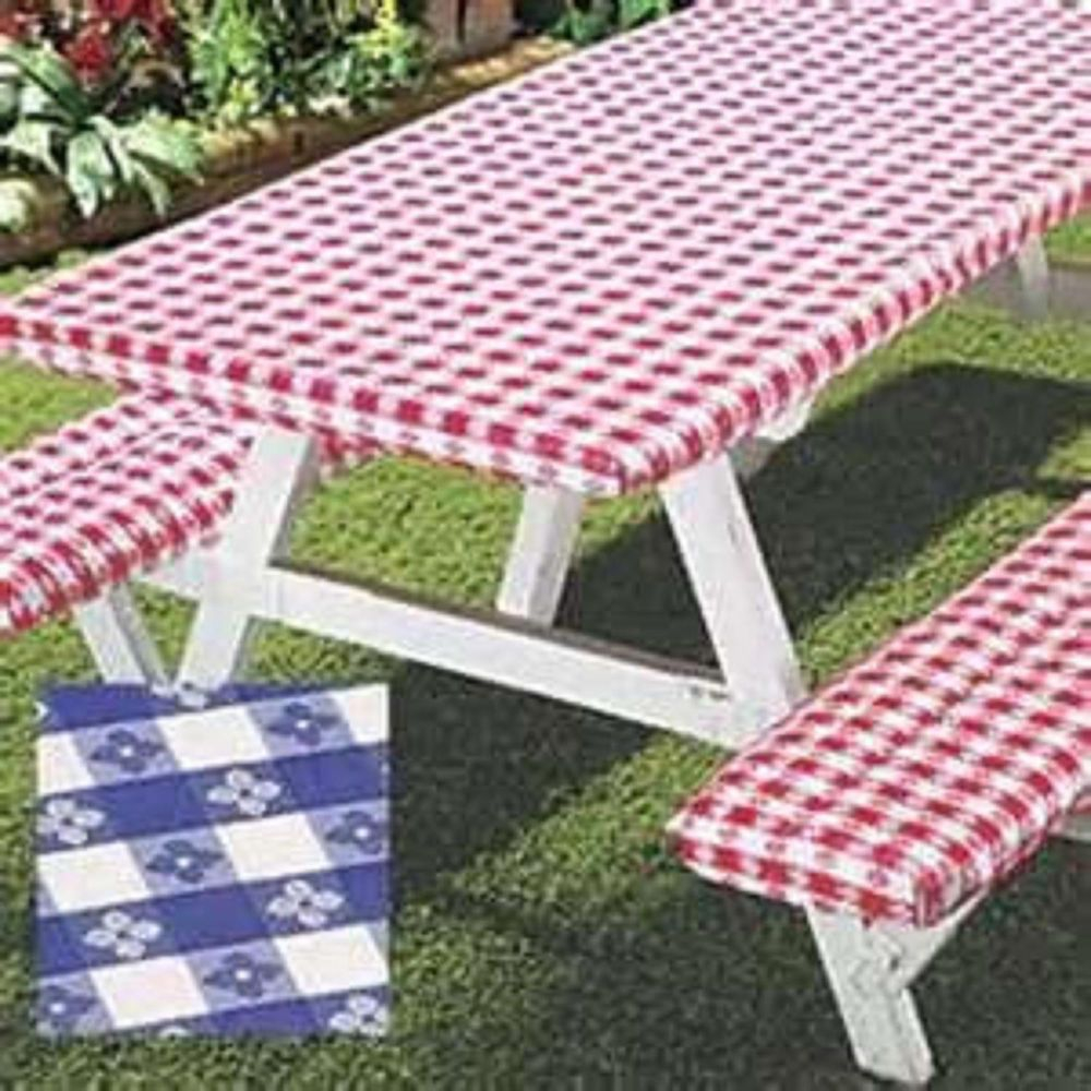 3pc Picnic Table Bench Seat Cover Elastic Fitted Vinyl within size 1000 X 1000