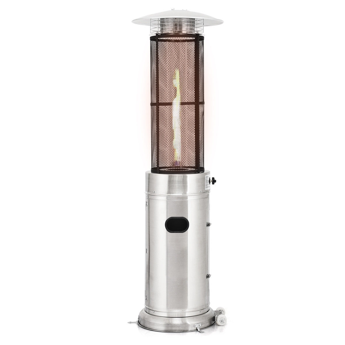 41000 Btu Stainless Steel Round Glass Tube Patio Heaters with size 1200 X 1200