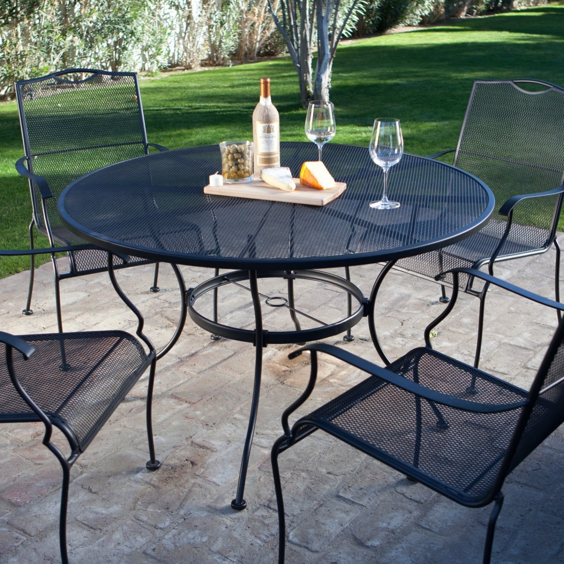 5 Piece Wrought Iron Patio Furniture Dining Set Seats 4 Best intended for proportions 1111 X 1111