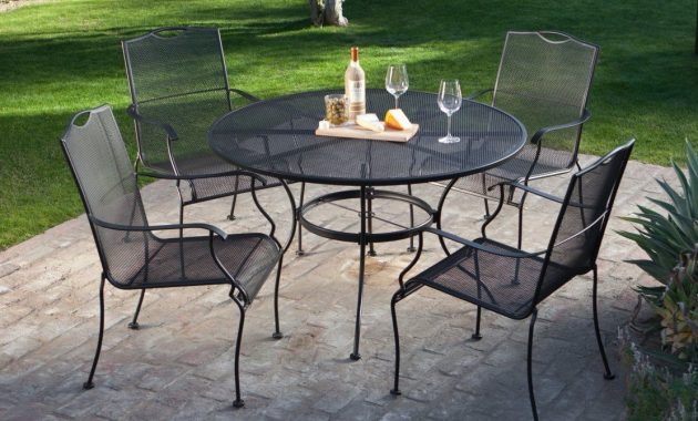 5 Piece Wrought Iron Patio Furniture Dining Set Seats 4 within measurements 1111 X 1111