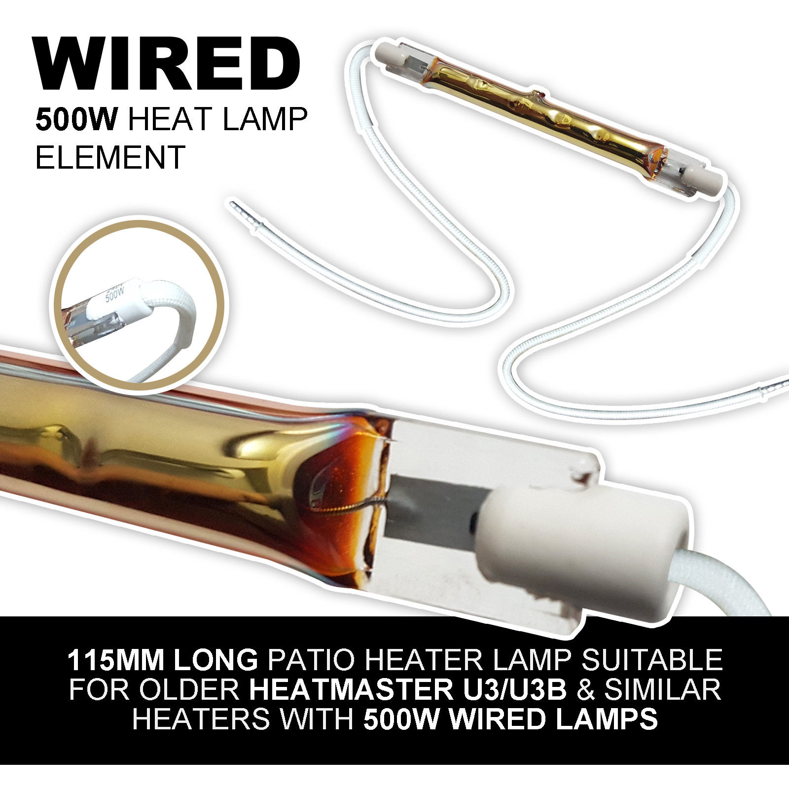 500w Gold Wired 240v Halogen Patio Heater Lamp Bulb Older Heatmaster U3 Infrared for dimensions 1600 X 1600