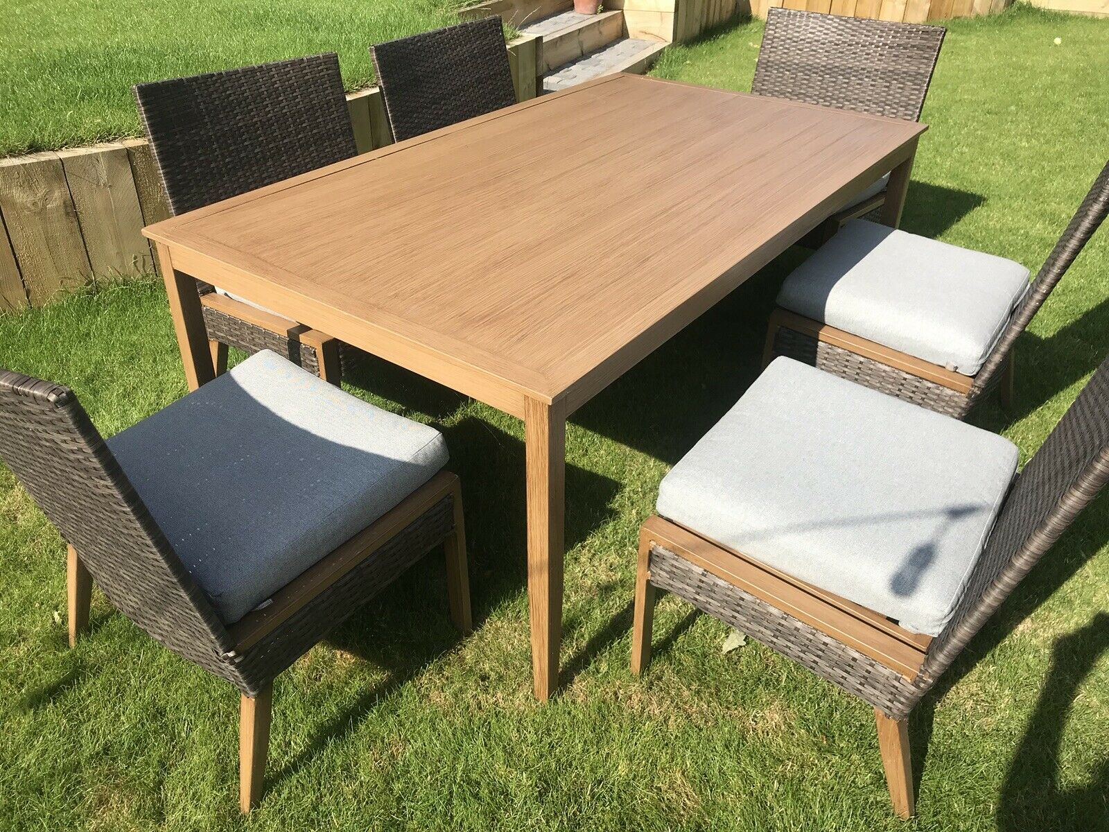 6 Seater Patio Dining Set Outdoor Garden Furniture Table And Chairs With Cushion pertaining to measurements 1600 X 1200