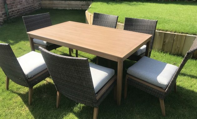 6 Seater Patio Dining Set Outdoor Garden Furniture Table And Chairs With Cushion throughout proportions 1600 X 1200