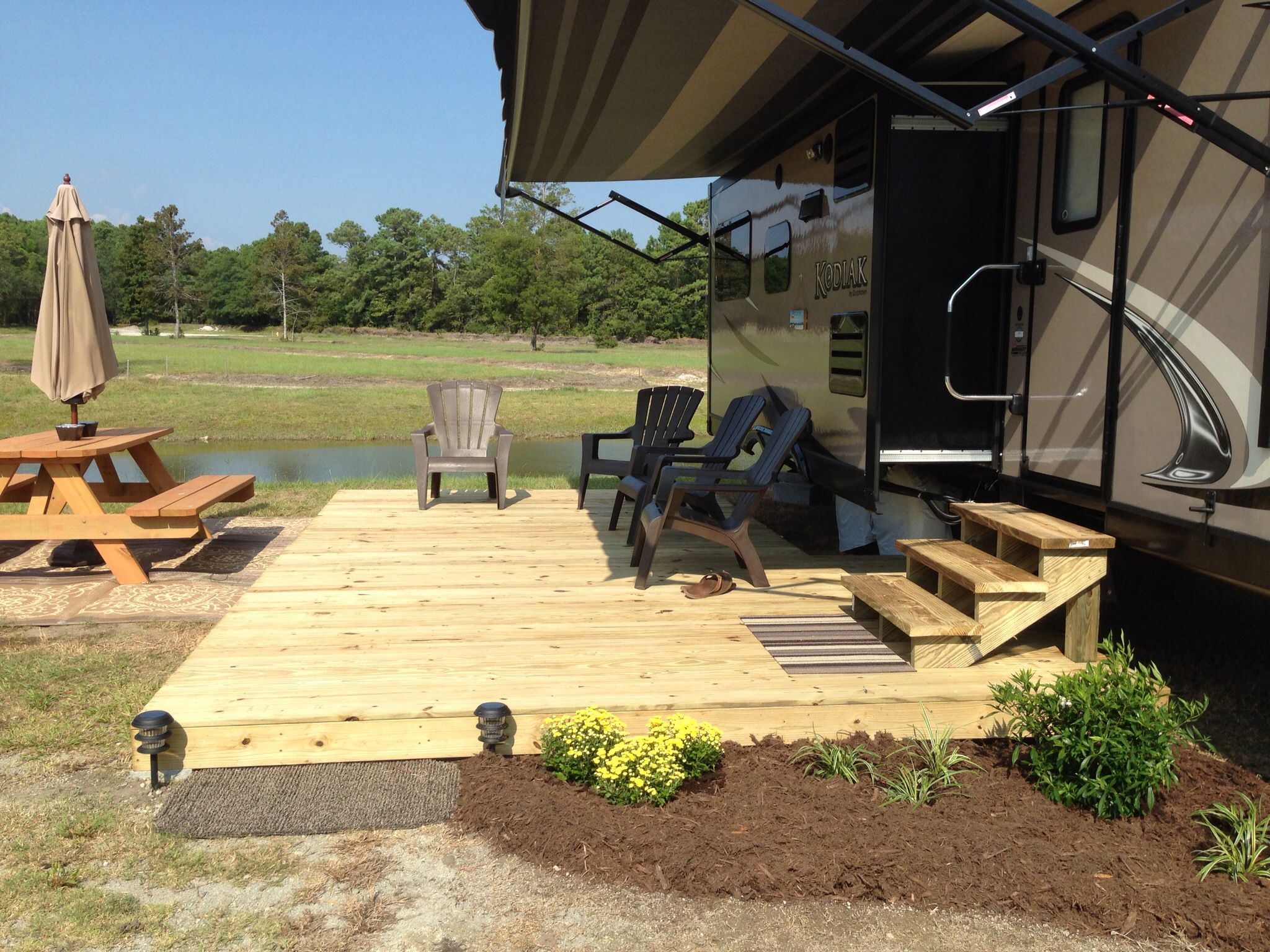 Add Deck For Summer Rv Home For Lovely Outdoor Space Rv intended for proportions 2048 X 1536