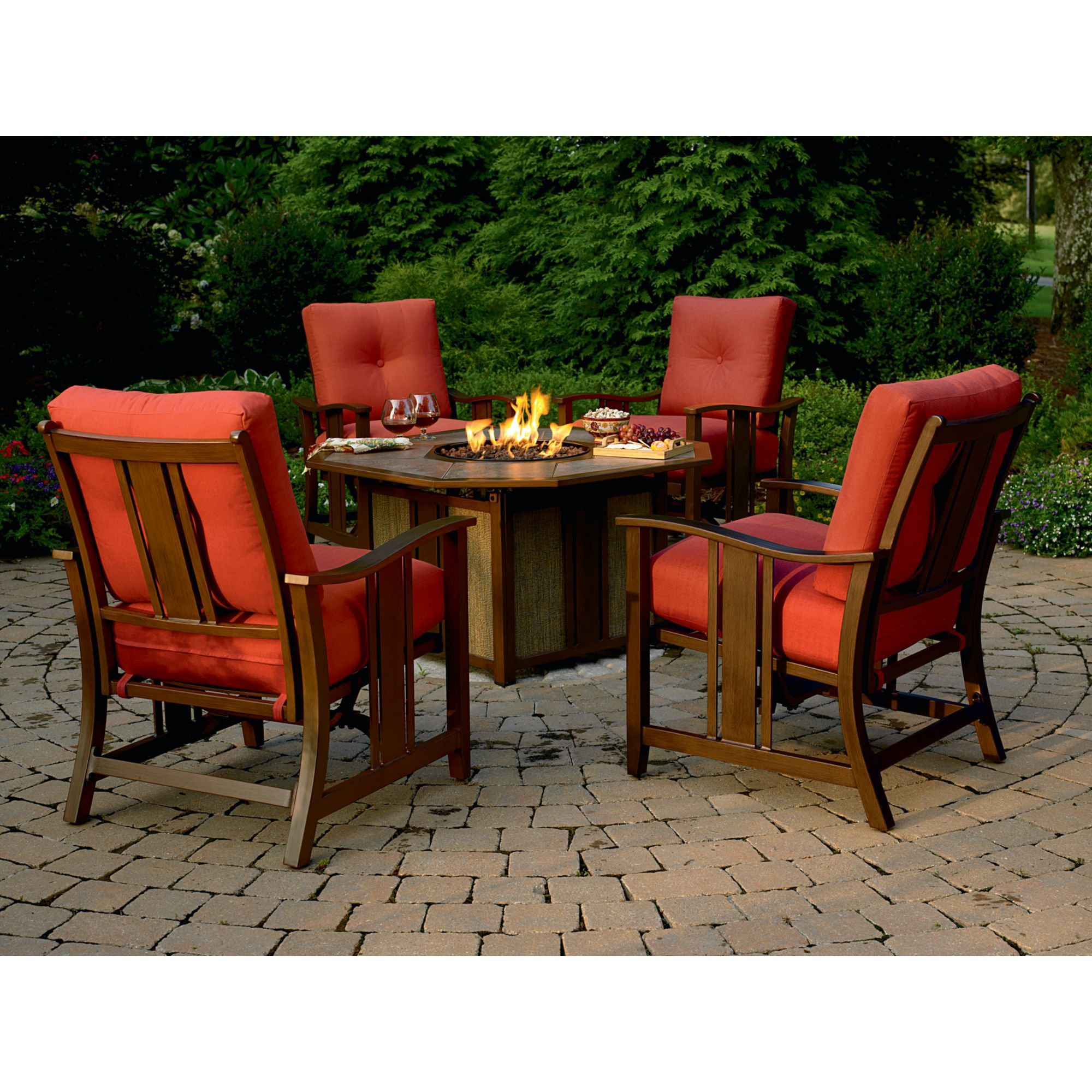 Agio International Wessington 5 Piece Firepit Chat Set with regard to dimensions 2000 X 2000