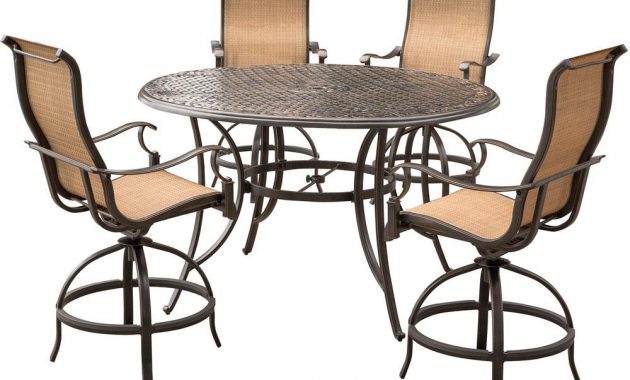 Agio Somerset 5 Piece Aluminum Round Outdoor Bar Height throughout measurements 1000 X 1000
