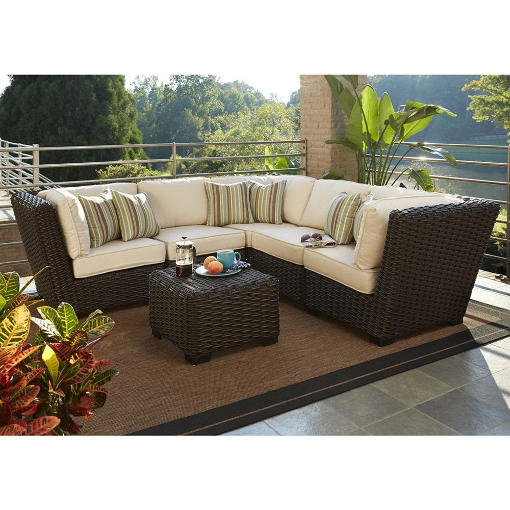 Allen Roth Blaney 6 Piece Patio Sectional Conversation Set with proportions 1000 X 1000