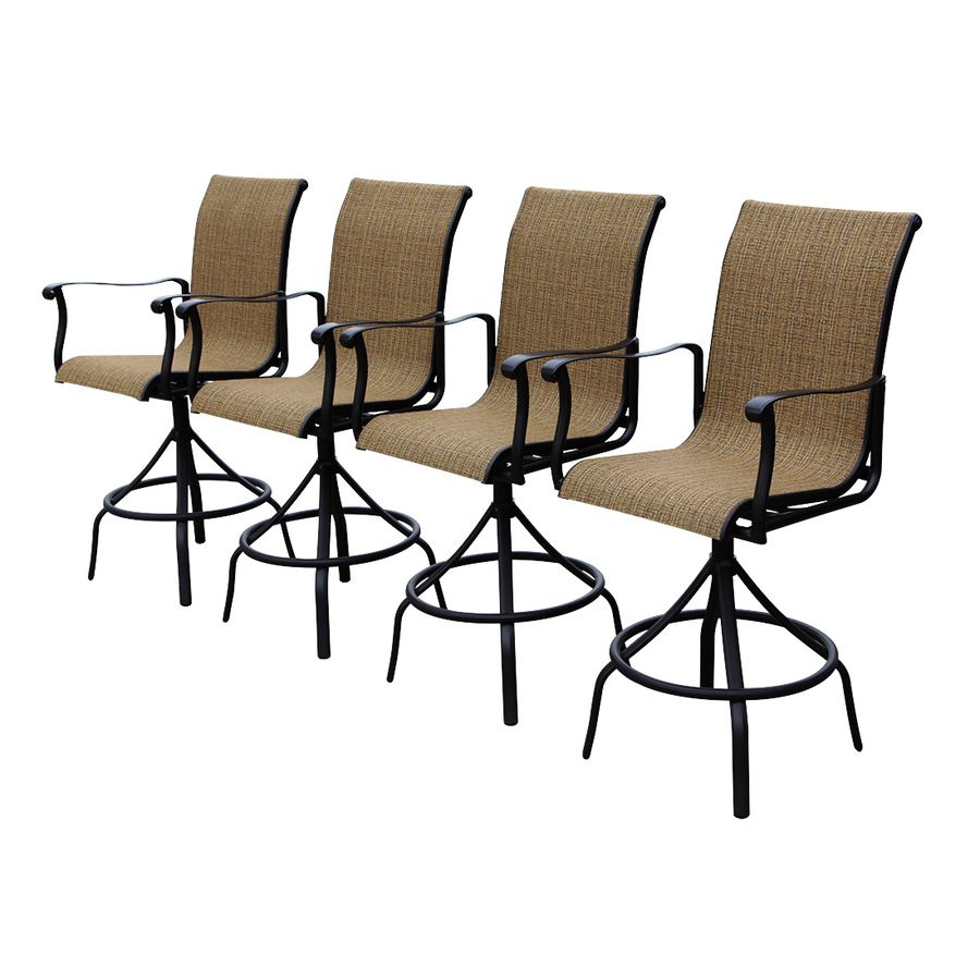 Allen Roth Safford Brown Aluminum Patio Barstool Chair regarding sizing 900 X 900