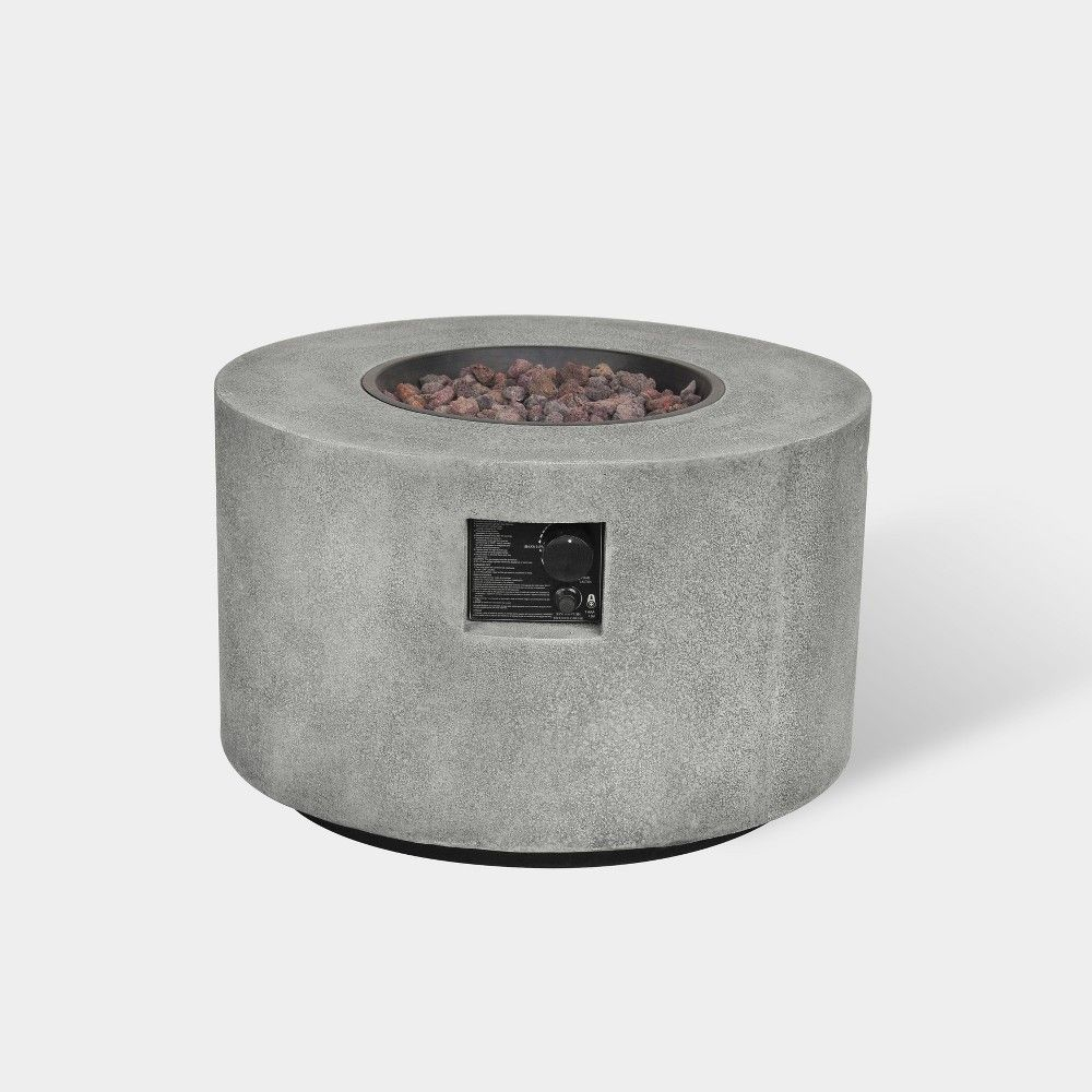 Argent 28 Round Cement Fire Table Gray Bond Gas Fire with regard to size 1000 X 1000