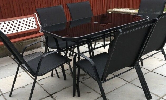 Argos Garden Furniture Set 6 Chairs Black Table Excellent Condition In Ely Cardiff Gumtree inside dimensions 768 X 1024