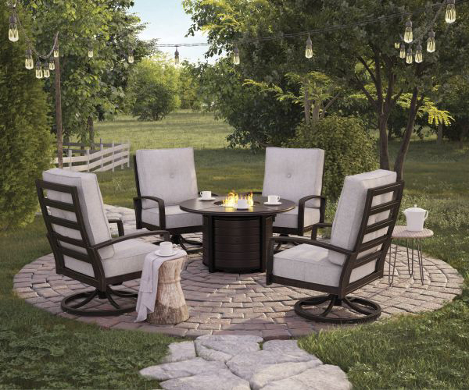 Aspire Patio Set With Fire Pit inside proportions 1500 X 1250
