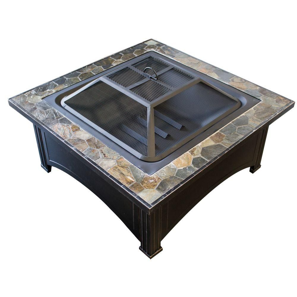 Az Patio Heaters 36 In Slate Wood Burning Fire Pit In Black in dimensions 1000 X 1000