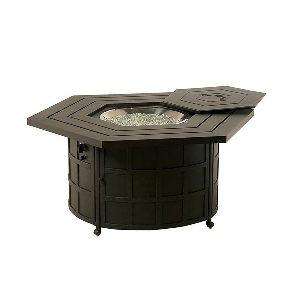 Az Patio Heaters 45 In X 23 In Hexagon Aluminium Propane Fire Pit In Hammered Bronze for measurements 1000 X 1000