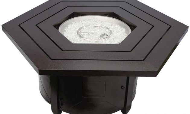 Az Patio Heaters 45 In X 23 In Hexagon Aluminium Propane Fire Pit In Hammered Bronze regarding size 1000 X 1000