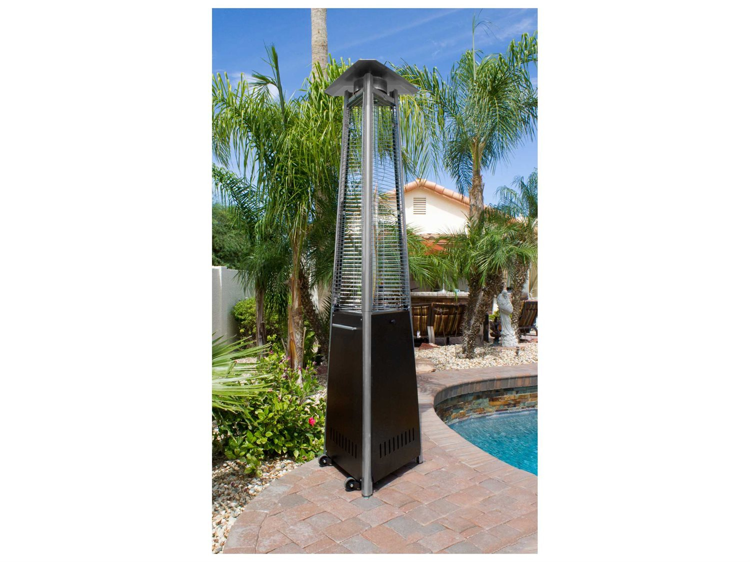 Az Patio Heaters Commercial Natural Gas Hammered Bronze Glass Tube Heater with regard to dimensions 1500 X 1125
