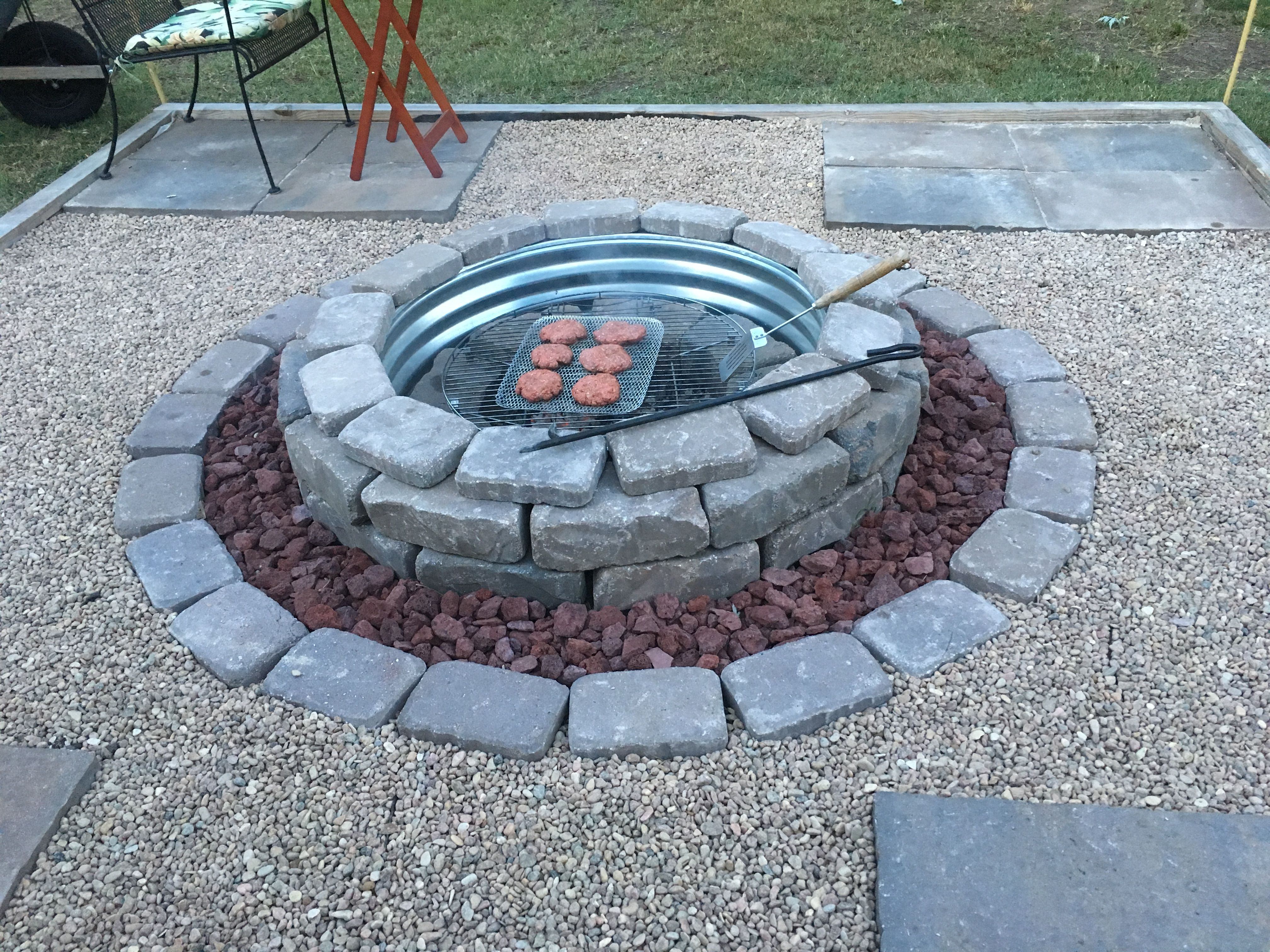 Backyard 12x12 Firepit Area Off Of The Patio All Done On regarding size 4032 X 3024