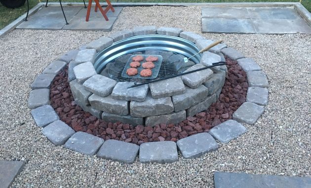 Backyard 12x12 Firepit Area Off Of The Patio All Done On with proportions 4032 X 3024