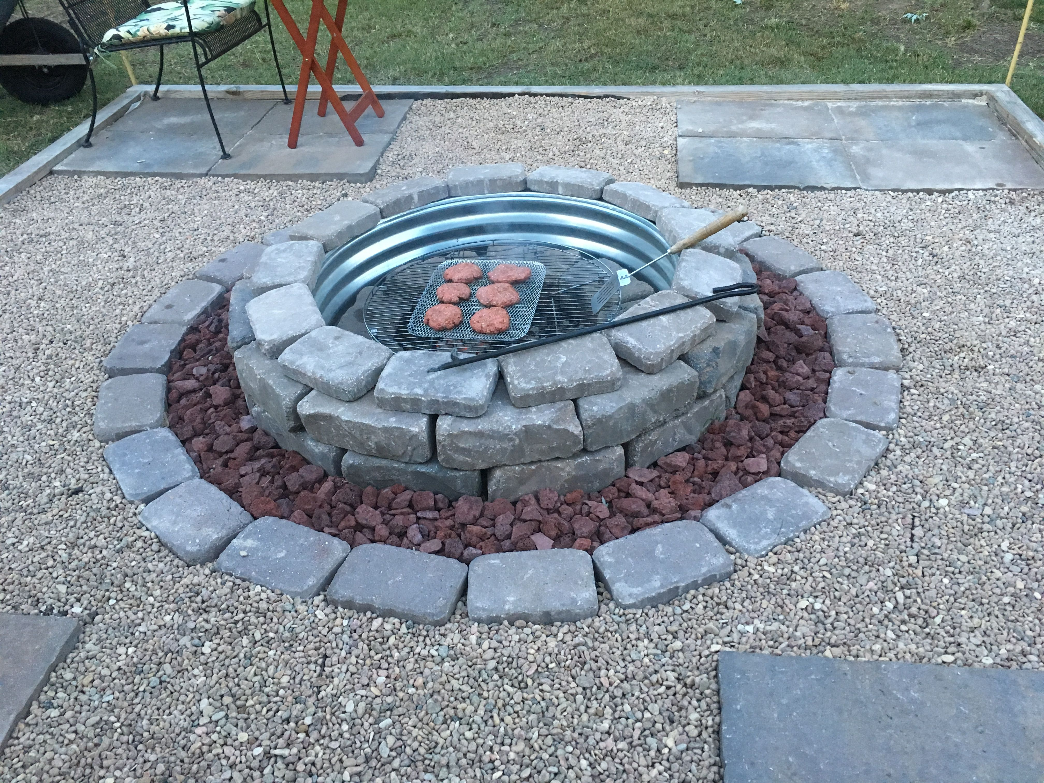 Backyard 12x12 Firepit Area Off Of The Patio All Done On with proportions 4032 X 3024